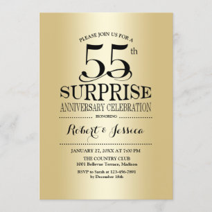 Invitación Sorpresa 55º Aniversario de Boda - Oro