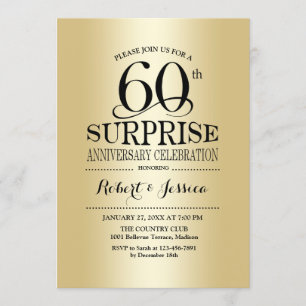 Invitación Sorpresa 60º Aniversario de Boda - Oro