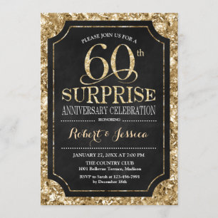 Invitación Sorpresa 60º Aniversario de Boda - Oro Negro