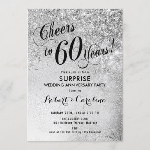 Invitación Sorpresa 60º Aniversario de Boda - Plata