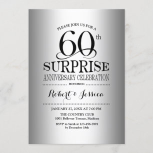 Invitación Sorpresa 60º Aniversario de Boda - Plata