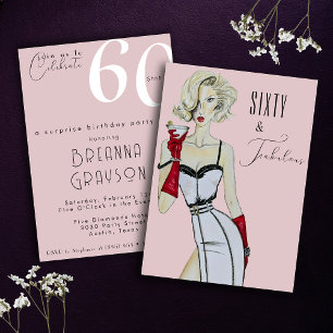 Invitación Sorpresa 60º cumpleaños 60 y magnífico alfiler