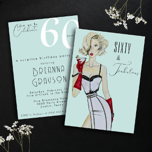 Invitación Sorpresa 60º cumpleaños 60 y magnífico alfiler