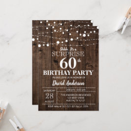 Invitación Sorpresa 60.ª Rústica de Cumpleaños