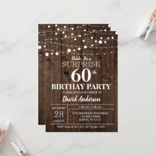 Invitación Sorpresa 60.ª Rústica de Cumpleaños