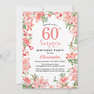 Invitación Sorpresa 60.º cumpleaños Floral Botánica de Boho R