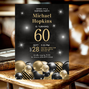 Invitación Sorpresa 60.º Fiesta de los globos de oro negro