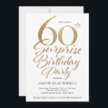 Invitación Sorpresa 60.º oro de la fiesta de cumpleaños<br><div class="desc">Sorpresa 60.ª invitación a la fiesta de cumpleaños</div>