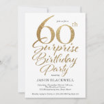 Invitación Sorpresa 60.º oro de la fiesta de cumpleaños<br><div class="desc">Sorpresa 60.ª invitación a la fiesta de cumpleaños</div>