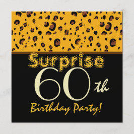 Invitación SORPRESA 60° aniversario de moda Leopardo negro de