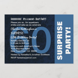 Invitación SORPRESA 60 cumpleaños moderno con la sensación az
