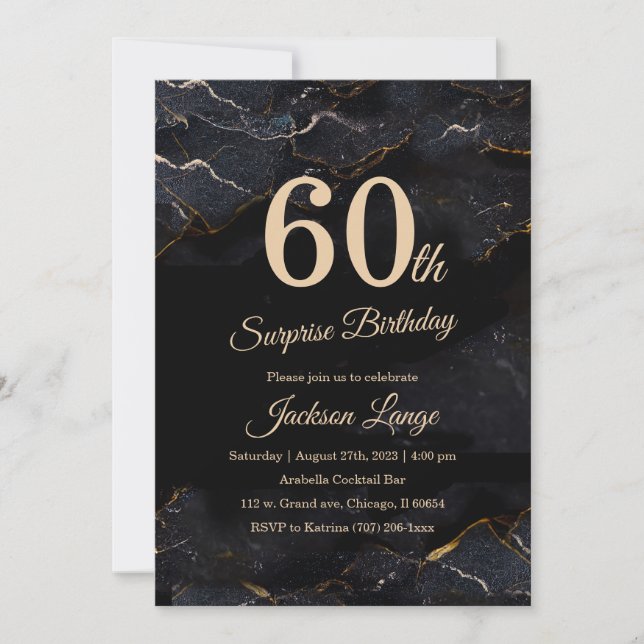 Invitación Sorpresa 60 cumpleaños para hombres (Anverso)