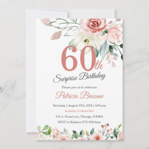 Invitación Sorpresa 60 cumpleaños para mujeres