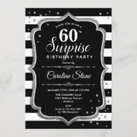 Sorpresa 60 cumpleaños - Plata blanca negra