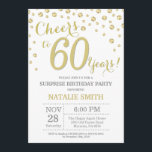 Invitación Sorpresa 60 cumpleaños Purpurina de oro Diamante<br><div class="desc">Sorpresa 60 cumpleaños invitación con fondo de diamante Purpurina de oro. Confetti de oro. Cumpleaños de adultos. Cumpleaños de hombres o mujeres.
Para más personalización,  haga clic en el botón "Personalizar" y utilice nuestra herramienta de diseño para modificar esta plantilla.</div>