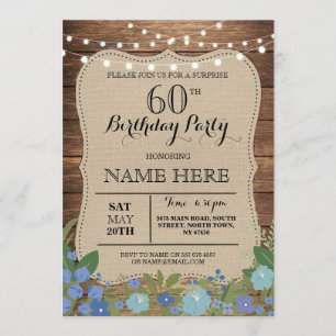 Invitación SORPRESA 60th y cualquier edad fiesta de cumpleaño