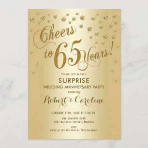 Invitación Sorpresa 65º Aniversario de Boda - Oro
