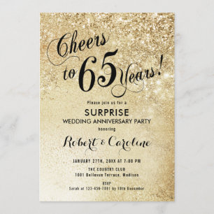 Invitación Sorpresa 65º Aniversario de Boda - Oro