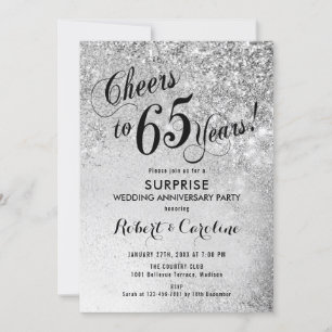 Invitación Sorpresa 65º Aniversario de Boda - Plata