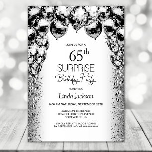 Invitación Sorpresa 65º cumpleaños Fiesta de los globos blanc