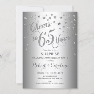 Invitación Sorpresa 65 Aniversario de Boda - Plata
