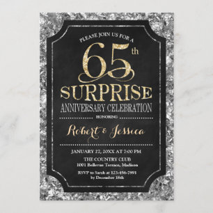 Invitación Sorpresa 65 Aniversario de Boda - Plata Oro