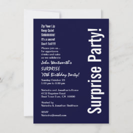 Invitación SORPRESA 70º Presupuesto de cumpleaños Medianoche 