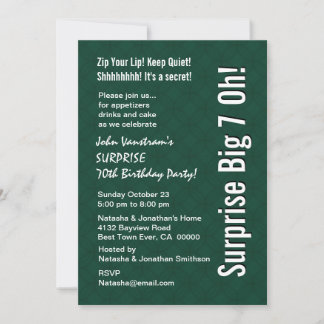 Invitación SORPRESA 70 Aniversario del verde del bosque moder
