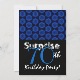 Invitación SORPRESA 70 cumpleaños Estrellas azules reales W14