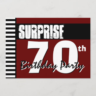 Invitación Sorpresa 70 cumpleaños Red y Black V02
