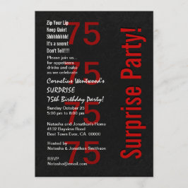 Invitación SORPRESA 75º Nacimiento Blanco Negro Ver B04