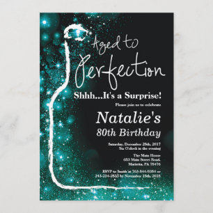 Invitación Sorpresa 80 años vino de cumpleaños envejecido a l