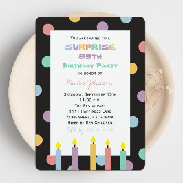 Invitación Sorpresa 85ª fiesta de cumpleaños con cinco velas