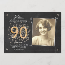 Invitación Sorpresa 90 cumpleaños invitar a la cosecha de Cha
