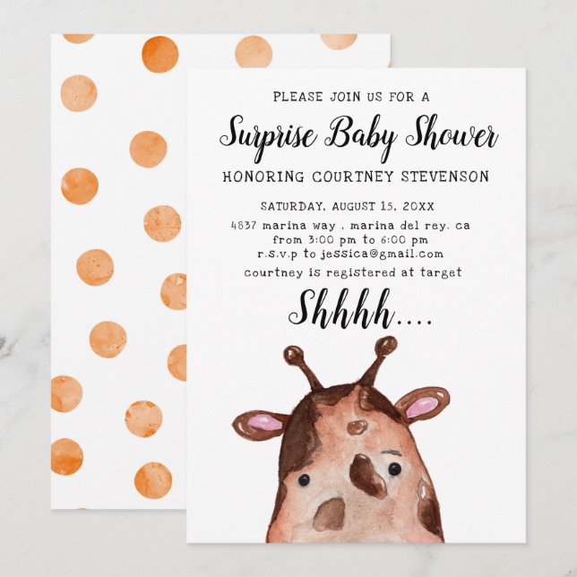 Invitación sorpresa a Baby Shower (Anverso / Reverso)