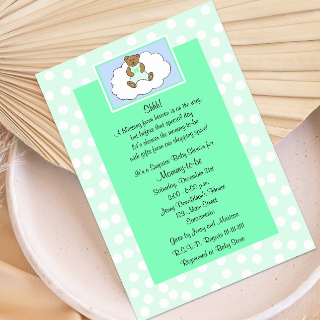 Invitación sorpresa a Baby Shower - Teddy sobre el (Subido por el creador)