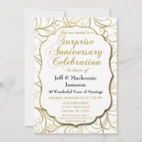 Invitación Sorpresa Aniversario Torbellino Oro Bla