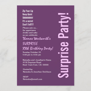Invitación SORPRESA Año Personalizado Cumpleaños Moderno Mage