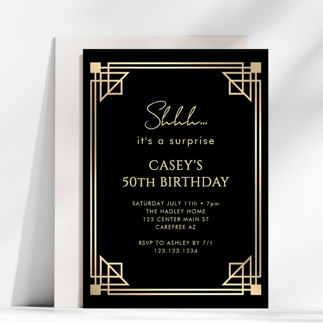 Invitación Sorpresa Art Deco 50 Cumpleaños (Subido por el creador)