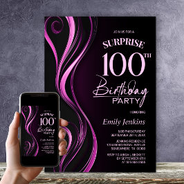 Invitación Sorpresa Black Pink 100 cumpleaños