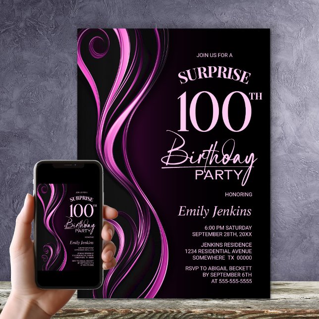 Invitación Sorpresa Black Pink 100 cumpleaños (Subido por el creador)