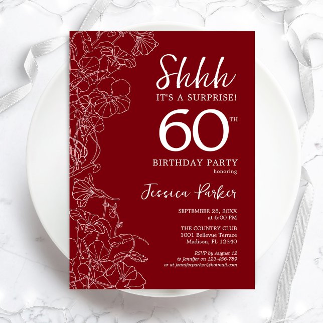 Invitación Sorpresa Blanca Roja 60º cumpleaños (Subido por el creador)