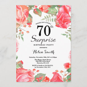 Invitación Sorpresa Botánica Red Floral 70 cumpleaños