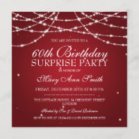 Sorpresa cadena de estrellas de cumpleaños roja