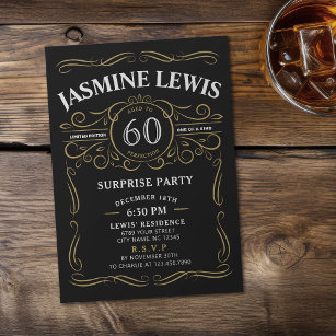 Invitación Sorpresa con tema de Age Whiskey 60 cumpleaños