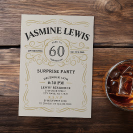 Invitación Sorpresa con tema de Age Whiskey 60 cumpleaños
