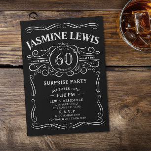 Invitación Sorpresa con tema de Age Whiskey 60 cumpleaños