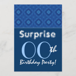 Invitación SORPRESA Cualquier Año Diamantes Azules De Cumplea