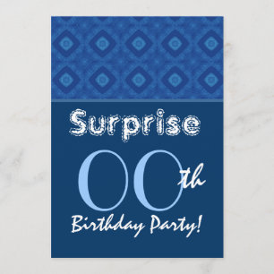 Invitación SORPRESA Cualquier Año Diamantes Azules De Cumplea