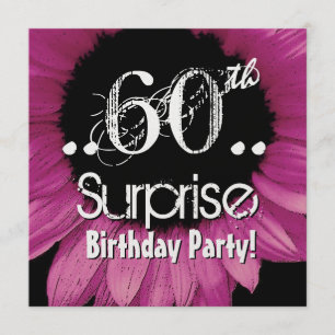 Invitación Sorpresa cumpleaños 60 Metálico